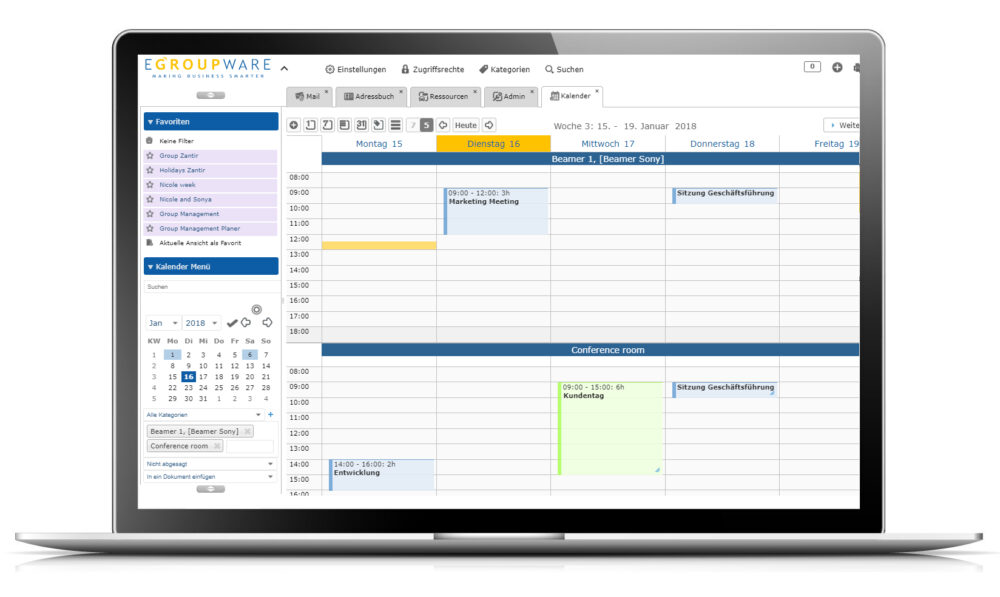 Terminplanung online mit dem Online Teamkalender